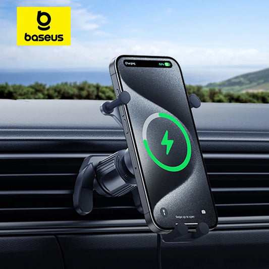 Baseus 15W Car Phone Holder Wireless Charging Stand Air Vent Gravity