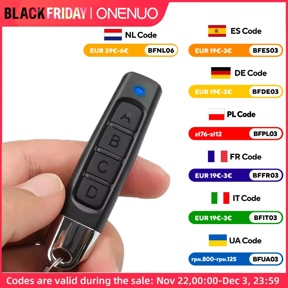 433MHZ 433.92mhz Remote Control Garage Gate Door Opener Remote Control