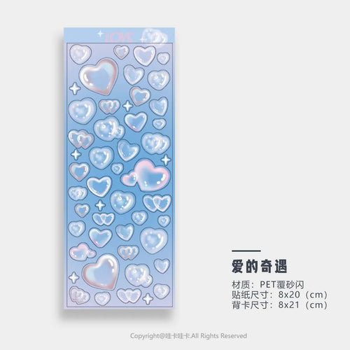 Stars Decal Stickers Scrapbooking Stationery Hearts Stickers PET