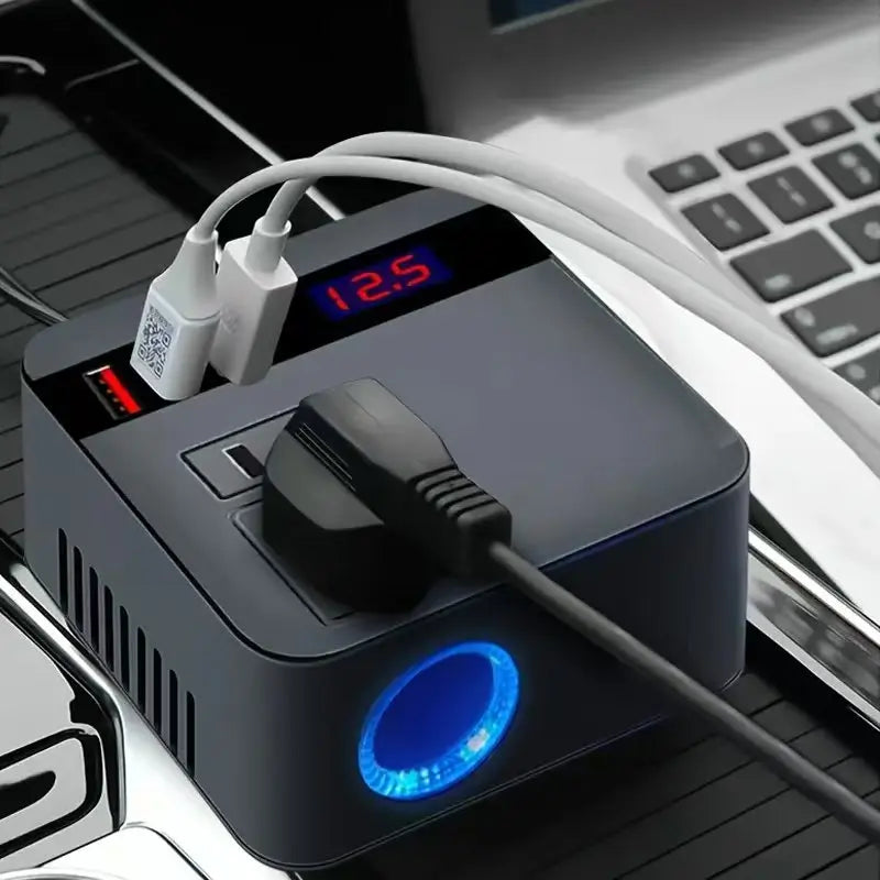 Car Inverter DC12V/24V to DC110V/220V 150W Peak LED Display Sockets