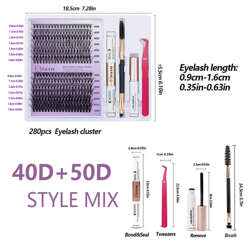 DIY Lash Extension Mix Styles Lash Clusters Individual with Bond&Seal