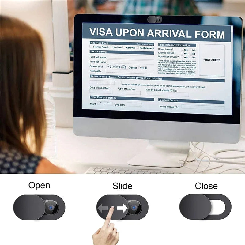 Webcam Cover Shutter Magnet Slider Plastic Camera Cover for iPad
