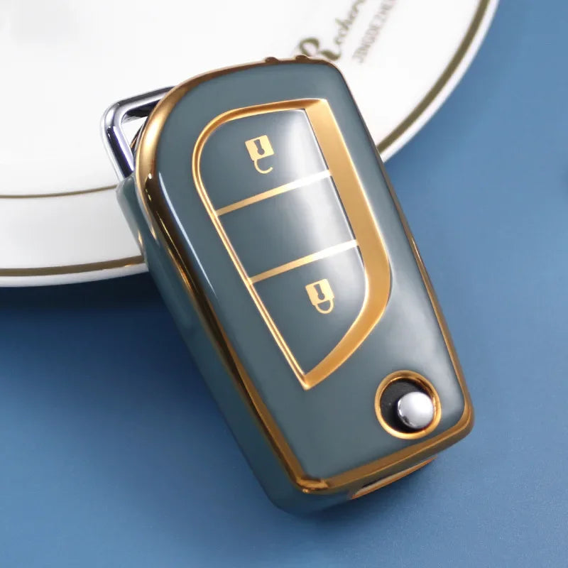 Flip Key Tpu Car Key Case Cover for Toyota Rav4 LE Auris Reiz Avensis