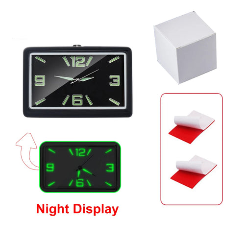 Auto Fashion Square Watch Car Clock Interior Decoration Self-adhesive