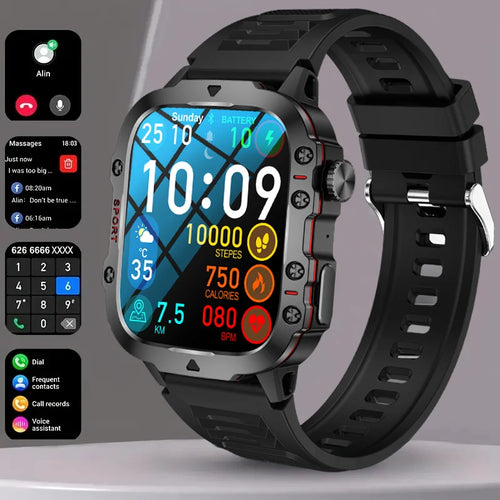 For Huawei Xiaomi 1.96 Inch Screen Smart Watch Mens Bluetooth Call 420