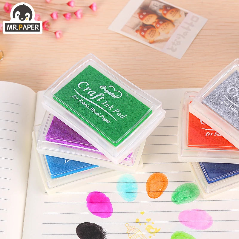 Mr Paper 15 Colors Inkpad Handmade DIY Craft Oil Based Ink Pad for