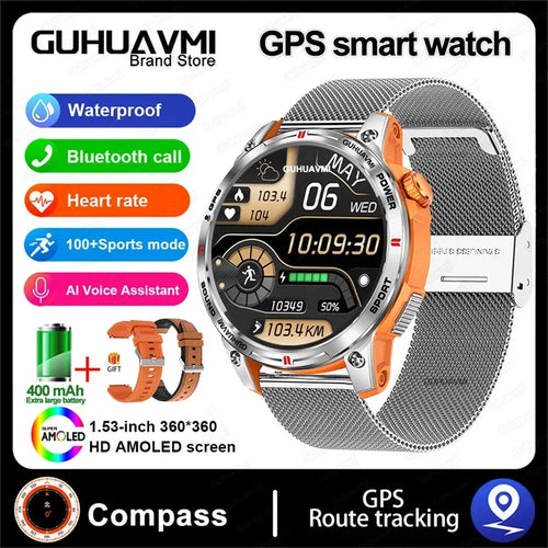 Outdoor Professional GPS Trajectory Smart Watch 1.5" HD Screen