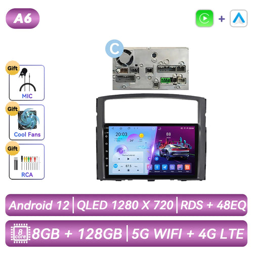 For Mitsubishi Pajero 4 2006-2014 Car Radio Android Automotive