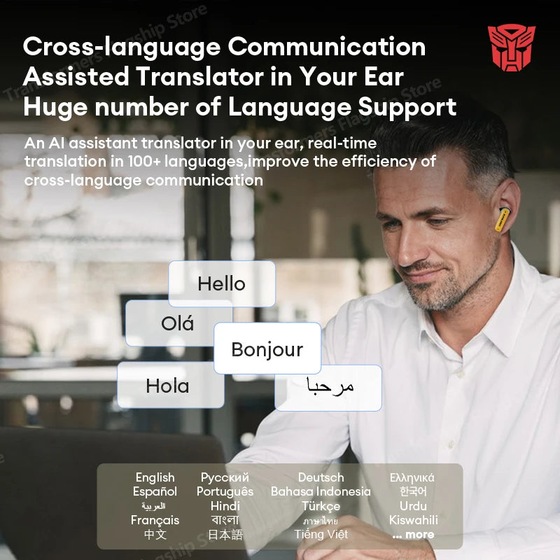 AI Earphones TRANSFORMERS TF-T51 Translation Wireless Headphones Low