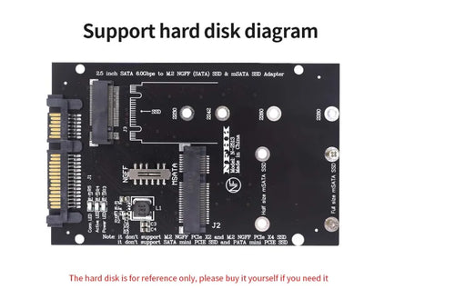 M.2 NGFF Msata SSD To SATA 3.0 2.5 Adapter M2 PCI SSD Converter Riser