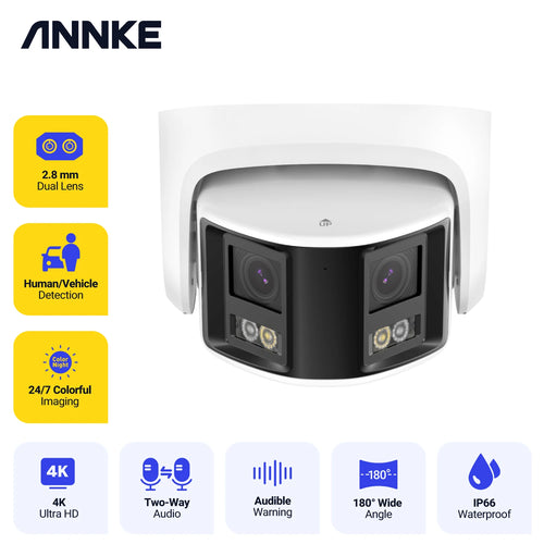ANNKE Smart Home 180° 8MP DUO POE Dual Lens Wide View Outdoor Video
