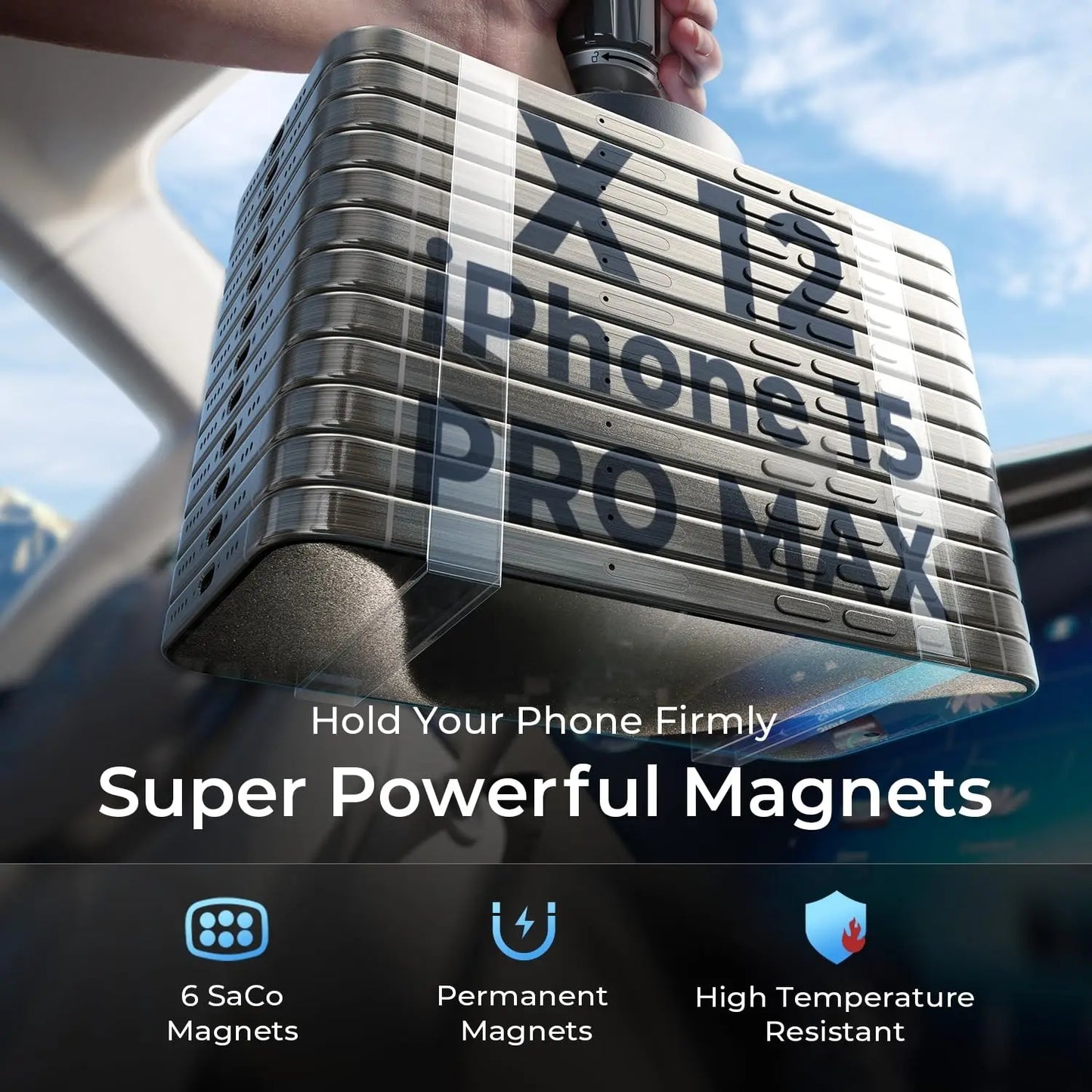 LISEN Phone Holder Car Ultra Magnetic Phone Mount Cell Phone Holder