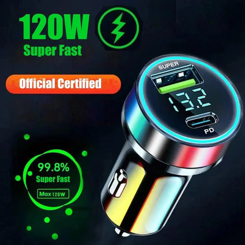 2 Port Super Fast USB Car Charger For iPhone 14 Pro Max 13 12 11