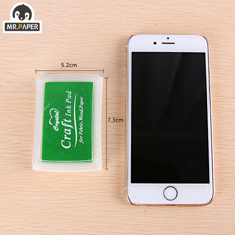 Mr Paper 15 Colors Inkpad Handmade DIY Craft Oil Based Ink Pad for