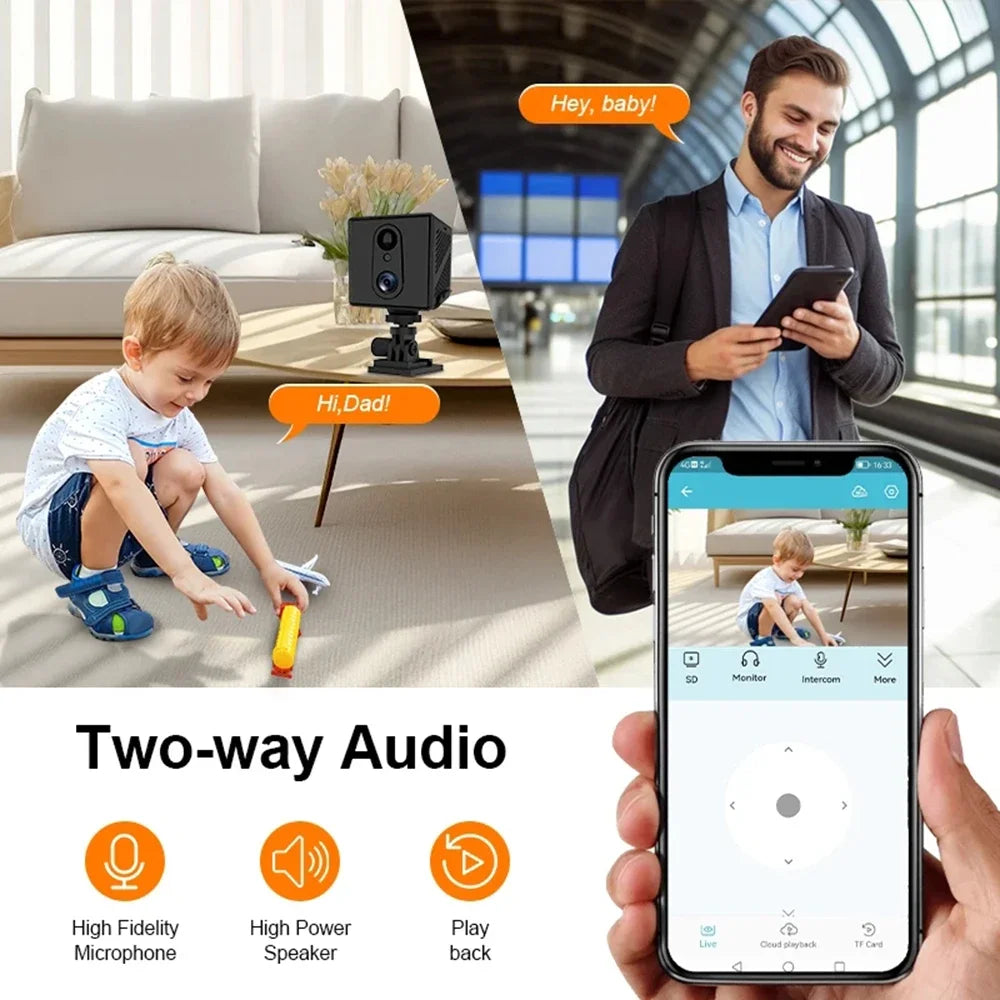 64GB 4G  SIM Card Mini Camera 5MP 3000mAh Battery Wireless Wifi  Night