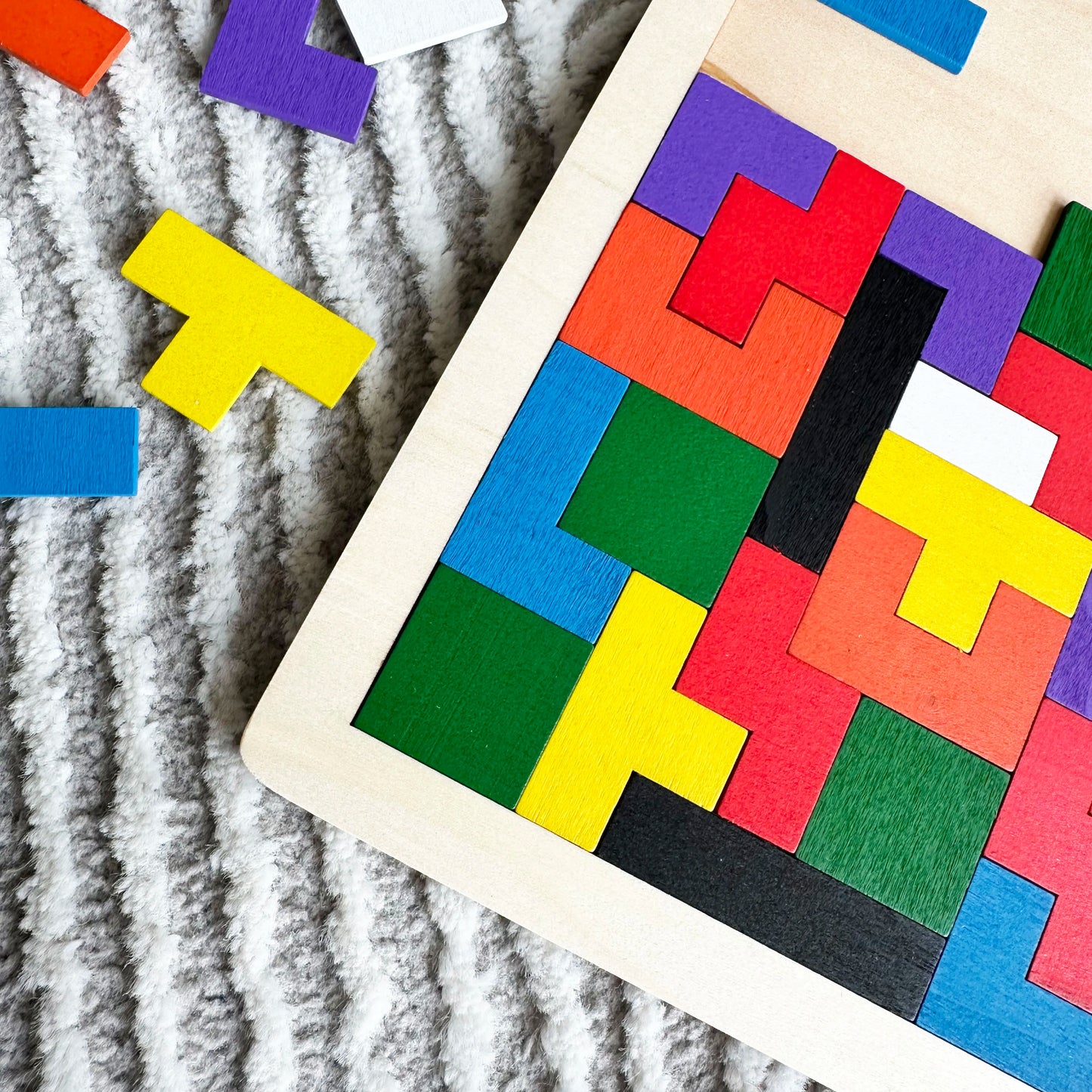 1 Set Wooden Blocks Puzzle Brain Teasers Toy Tangram Jigsaw
