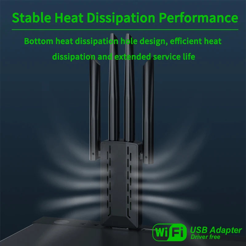 Original 4 Antennas 1200Mbps WiFi USB 3.0 Adapter 2.4G/5GHZ Dual Band