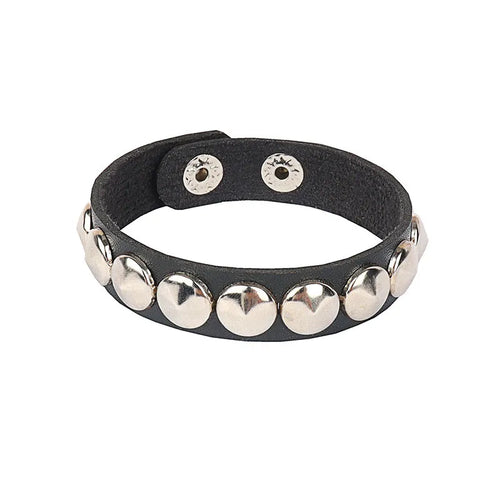 2022 PU Leather Studded Bracelet Punk Bracelet Adjustable Goth Cuff