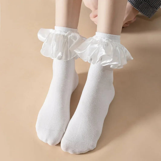 Lolita Kawaii Ruffle Socks Women JK Sweet Girls Cute Princess Socks