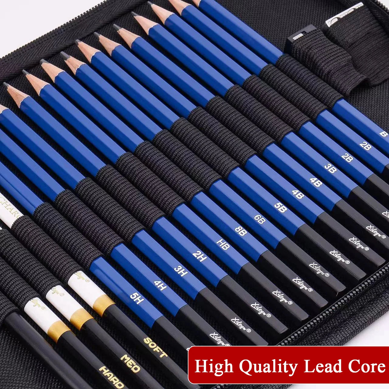 27/38/47pcs Sketch Pencils Set Roll Up Canvas Wrap Sketching Pencil