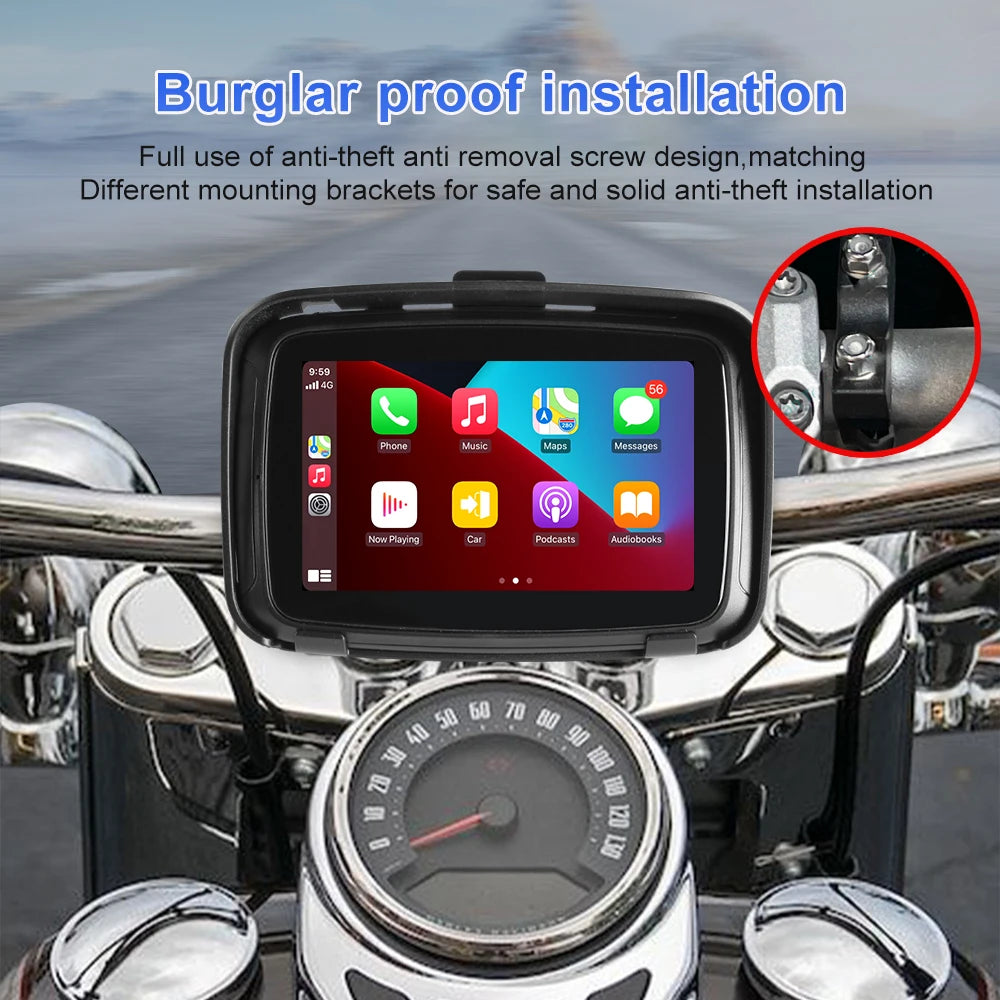 NaviFly 5 inch Portable Motorcycle LCD Display IPX7 Waterproof Monitor