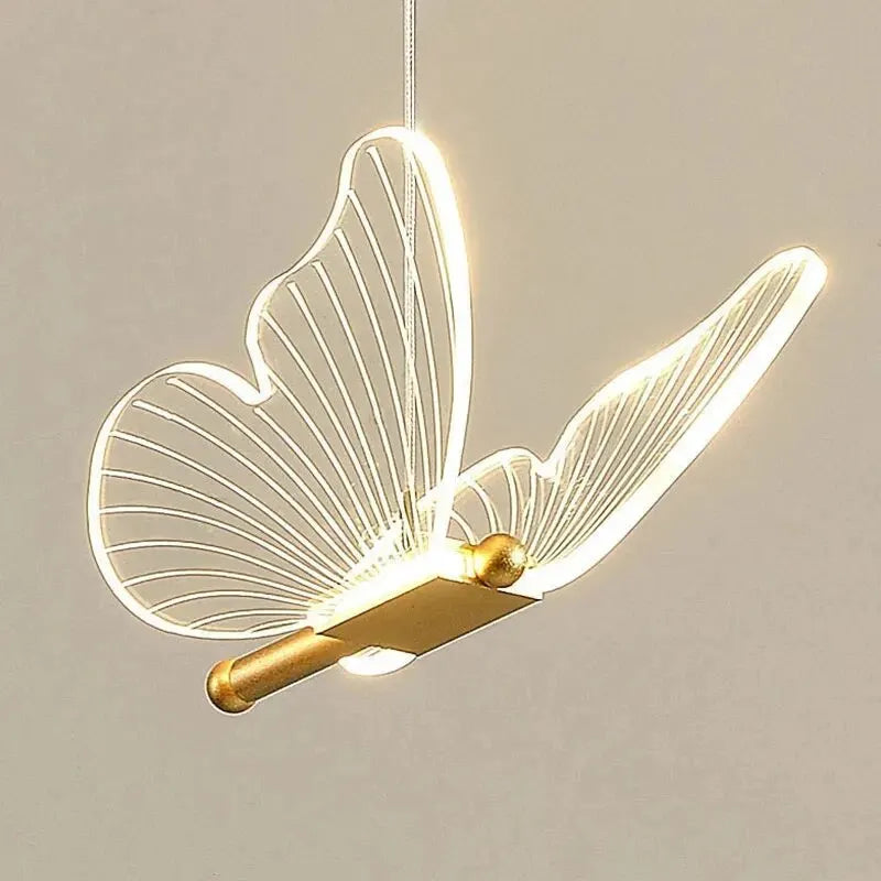 Nordic Butterfly Led Pendant Lamp Bedside Staircase Bedroom Hanging