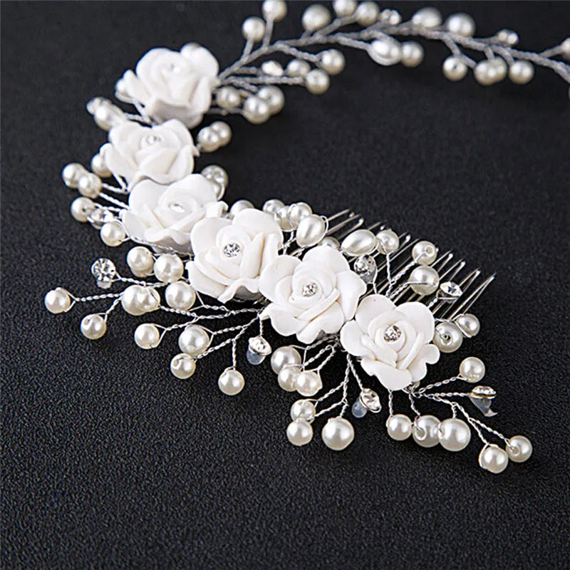 Made Hair Color Pearl Wedding Hair Combs Hair Accessories for Bridal