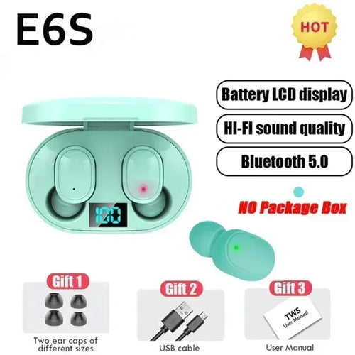 TWS E6S Fone Bluetooth Earphones Wireless Bluetooth Headset Noise