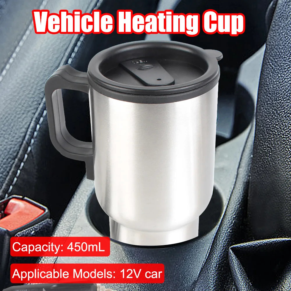 12V 450ml Electric Heating Car Kettle Water Coffee Milk Thermal Mug
