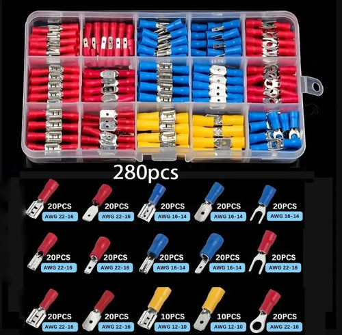 280PCS Wiring Cold Crimp Terminals Boxed PVC Insulated Terminal Block