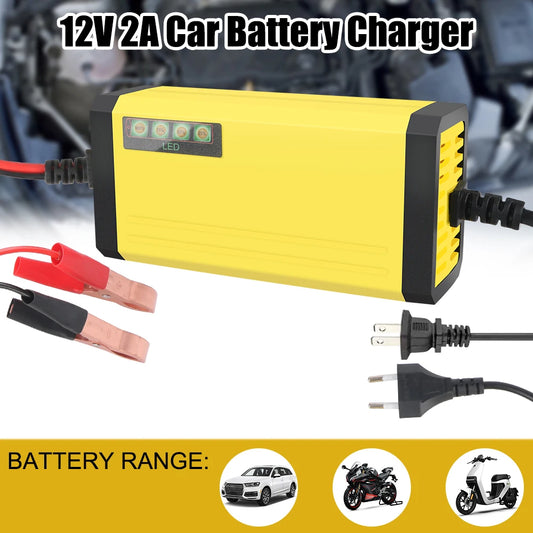 220V Power Puls Repair Charger Car Battery Charger 12V 2A LED Display