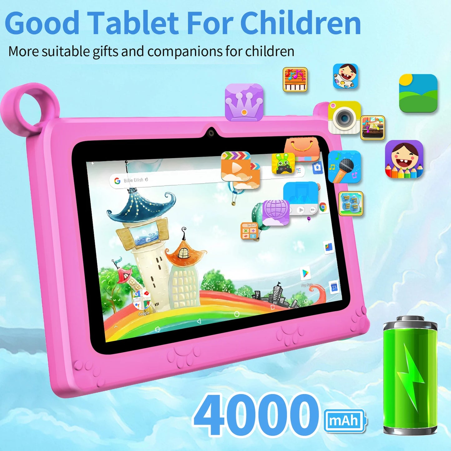New version 7-inch mini Children's Tablet with 4GB RAM, 64GB ROM,