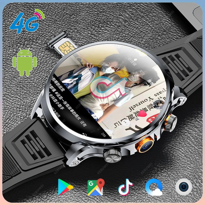 Google Play 1.95-inch 3D Smart Watch 4G Network SIM Card Download APP
