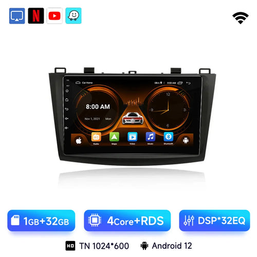 JIUYIN 2 Din Car Radio for Mazda 3 2009 2010 2011 2012 2013 Android 13