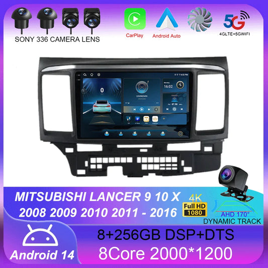 For MITSUBISHI LANCER 9 10 X 2008 2009 2010 2011 - 2016 9Inch Android