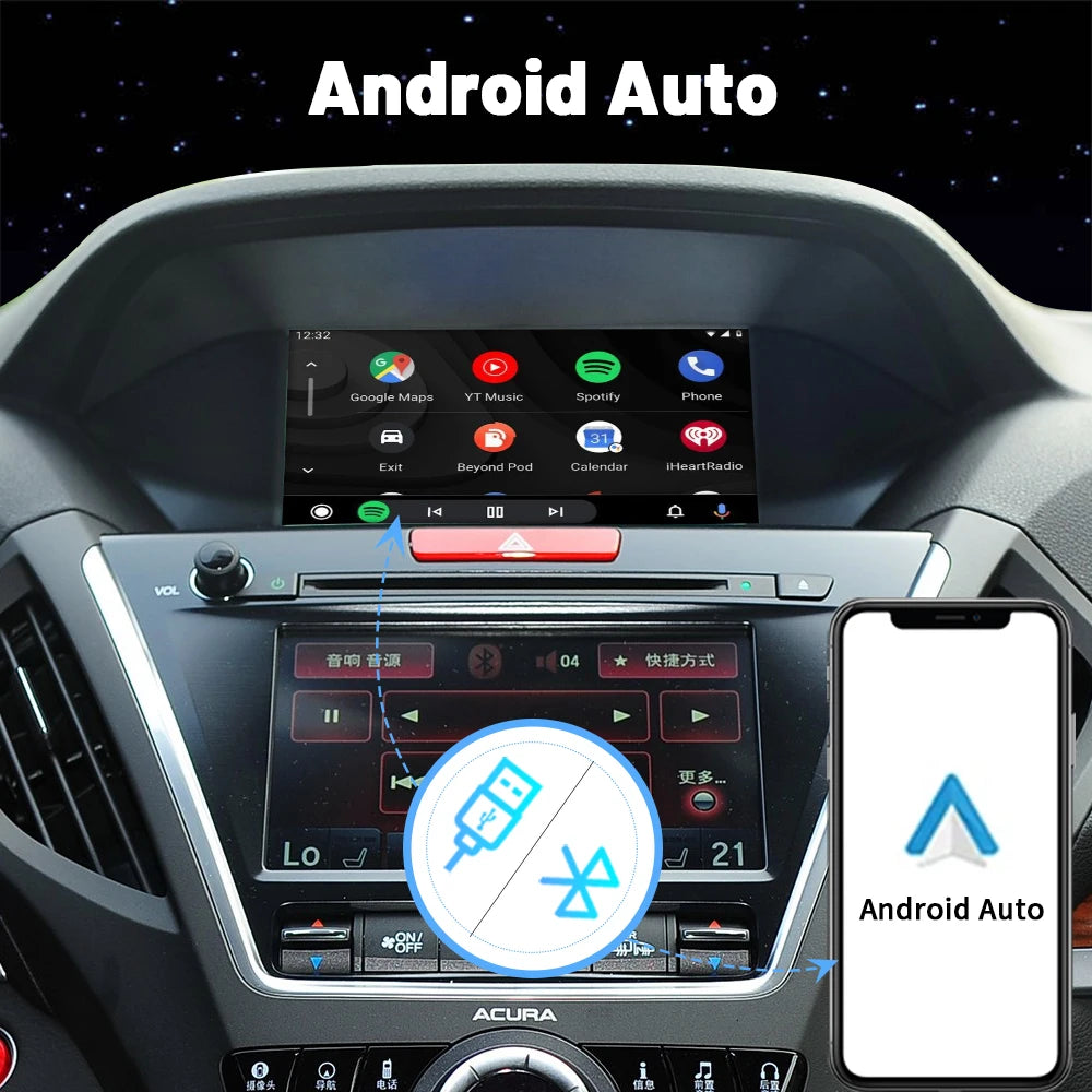 Car Ai Box Wireless Apple Carplay Android Auto For Acura YD3 MDX RDX