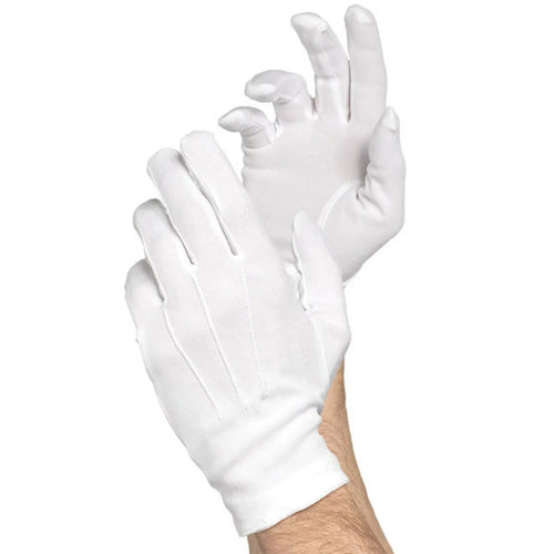 1pair White Cotton Gloves Men Formal Tuxedo Uniform Gloves Honor Guard