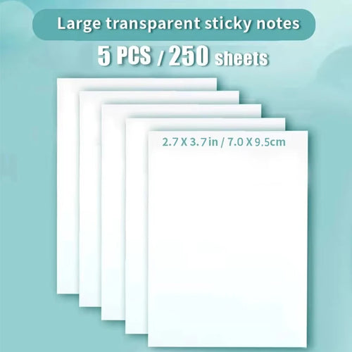50/250 Sheets PET Transparent Notes Stickers Waterproof Posted It