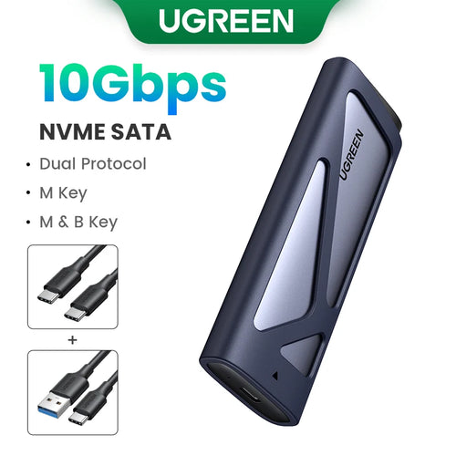 UGREEN M2 SSD Case NVME SATA Dual Protocol M.2 to USB Type C 3.1 SSD