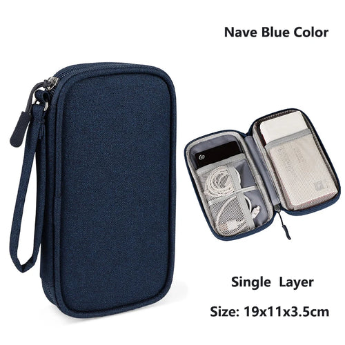 Data Cable Storage Bag Waterproof Travel Organizer Bag Portable Carry