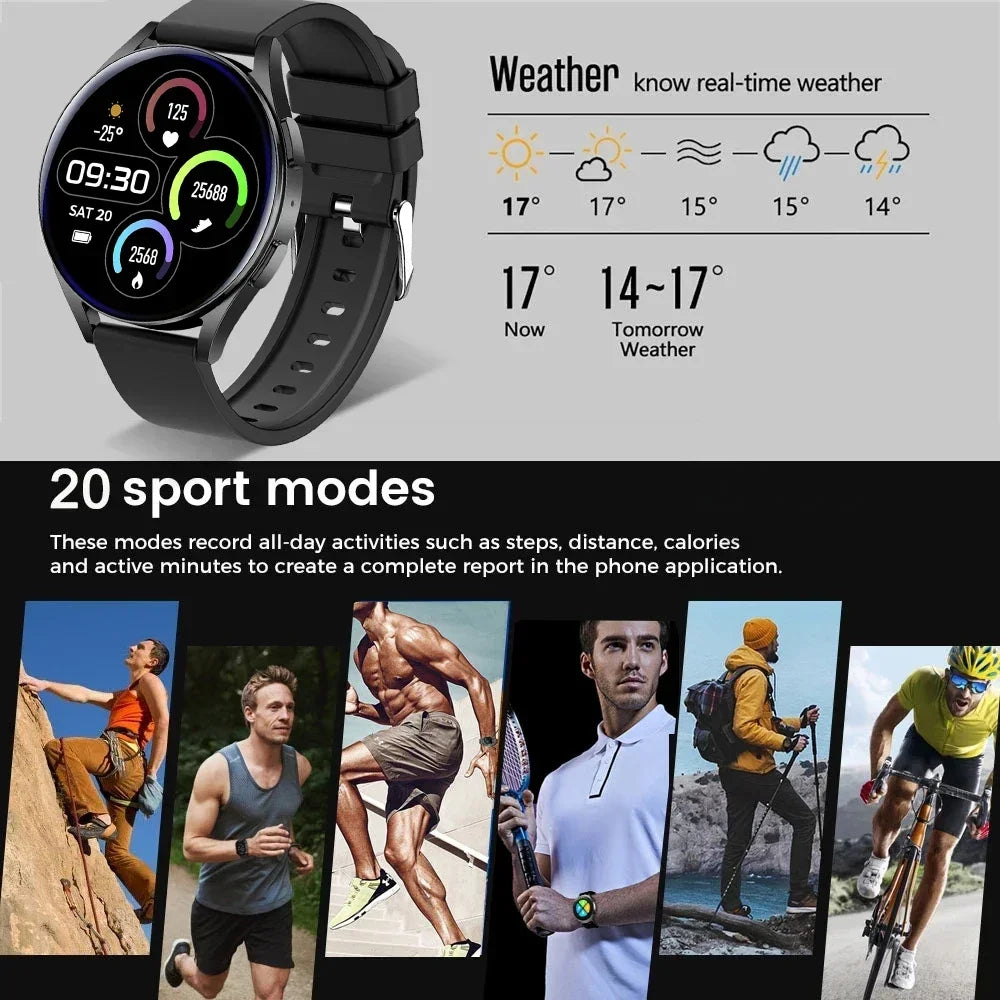 New Smartwatch 6 for Men HD Full Touch Blood Pressure Blood Oxygen