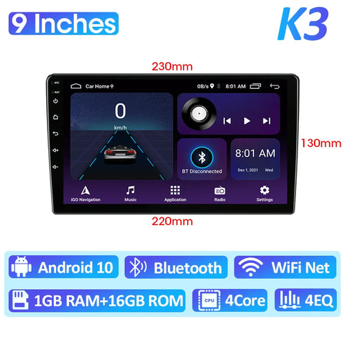 Vtopek 7 9 10 Inch Android 12 4G Car Radio For Toyota VW Kia Nissan