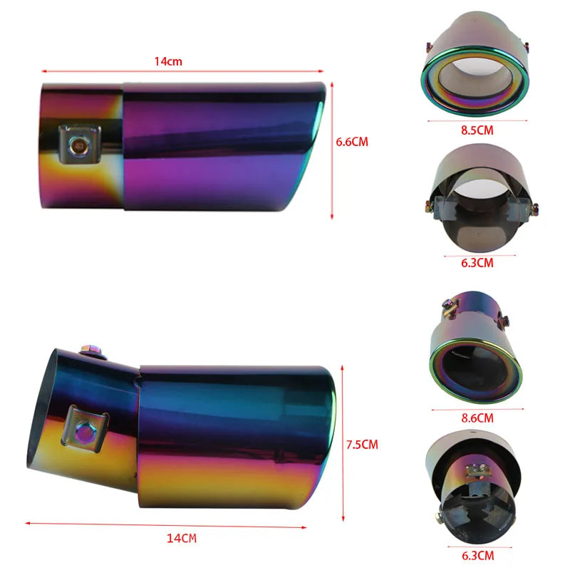 Universal Car Exhaust Muffler Tip Round Stainless Steel Car Tail Rear
