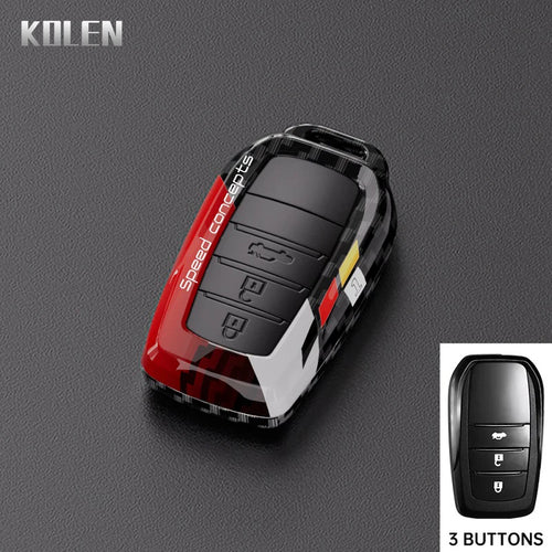 ABS Carbon Fiber Car Key Case Cover For Toyota Corolla Land Cruiser