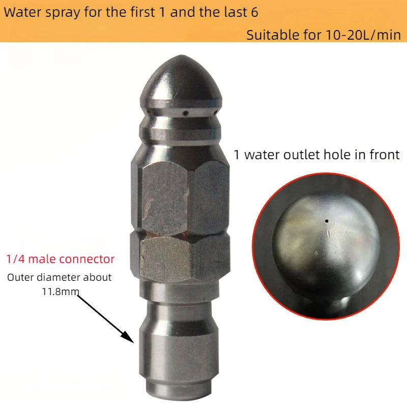 High Pressure Cleaning Equipment Parts Pipe Jet Hose Cleaning Nozzle