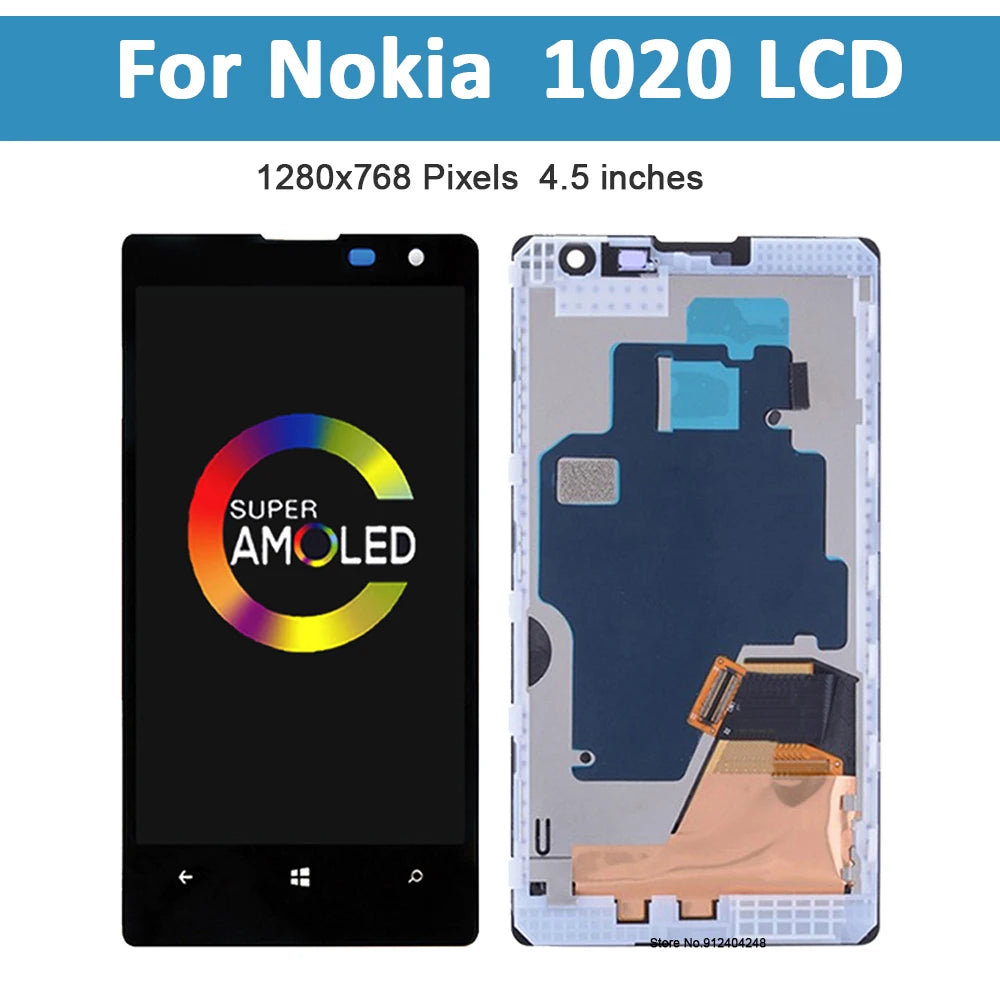 4.5" Original AMOLED lcd For Nokia Lumia 1020 LCD Display Touch Screen