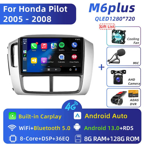 GPS Navigation Car Video Multimedia Player 4G for Honda Pilot 1 2005