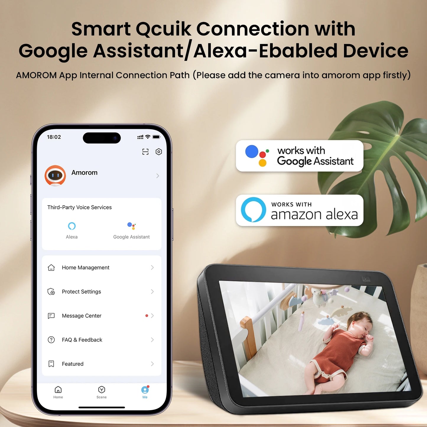 Amorom 1080P Wifi IP Surveillance Camera Pet Baby Home Video Monitor