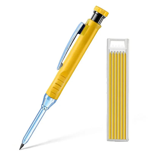 Solid Carpenter Pencil Built-in Sharpener for Deep Hole 2B Lead Core