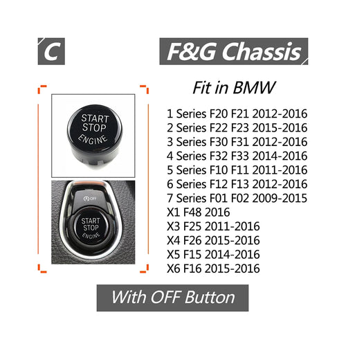 Engine START STOP Button Cover Key Decor For BMW 1 3 5 7 Series F20